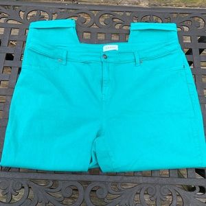 Lila Ryan stretch crop pants Seafoam green 18W